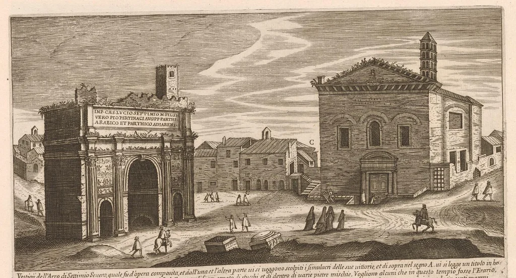 An illustration from Vestigi delle antichità di Roma, Tivoli, Pozzvolo et altri lvochi, 1660, leaf 10