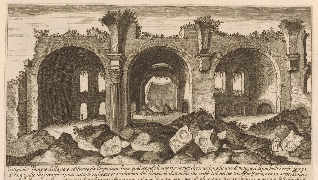 An illustration from Vestigi delle antichità di Roma, Tivoli, Pozzvolo et altri lvochi, 1660, leaf 14