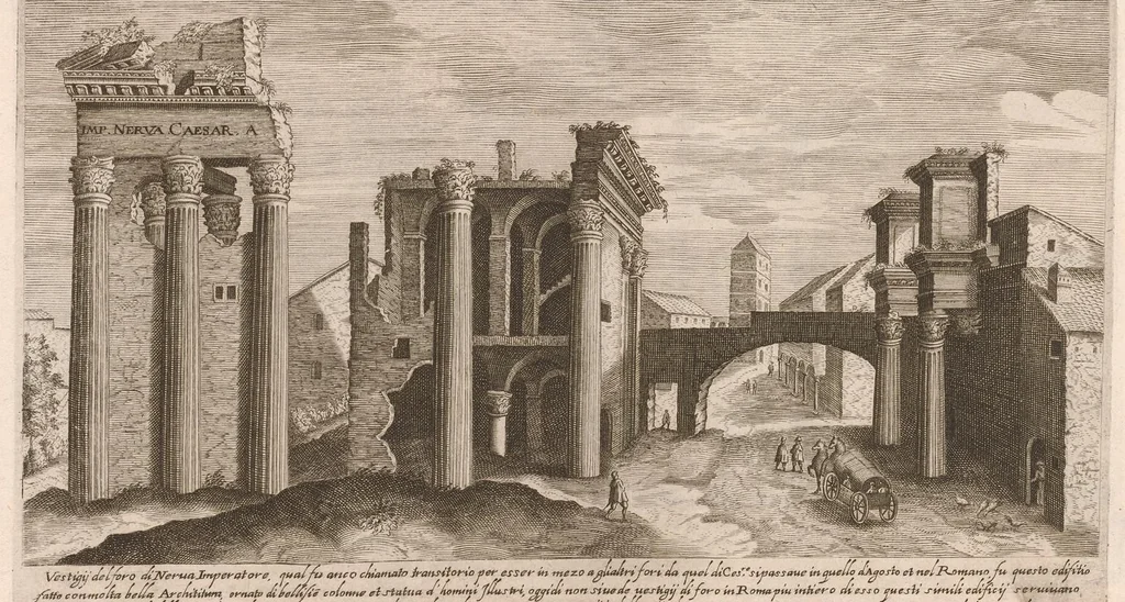 An illustration from Vestigi delle antichità di Roma, Tivoli, Pozzvolo et altri lvochi, 1660, leaf 16