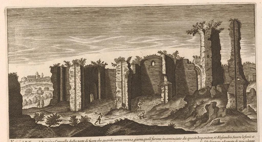 An illustration from Vestigi delle antichità di Roma, Tivoli, Pozzvolo et altri lvochi, 1660, leaf 38