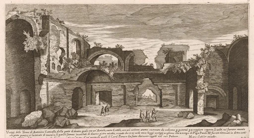 An illustration from Vestigi delle antichità di Roma, Tivoli, Pozzvolo et altri lvochi, 1660, leaf 44