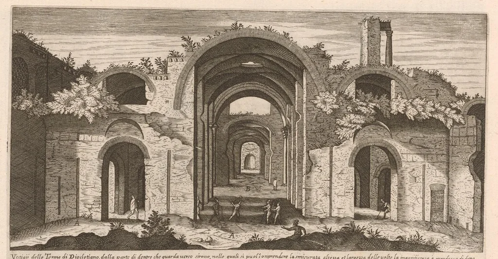 An illustration from Vestigi delle antichità di Roma, Tivoli, Pozzvolo et altri lvochi, 1660, leaf 60