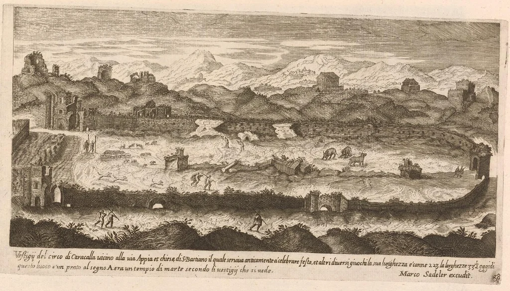 An illustration from Vestigi delle antichità di Roma, Tivoli, Pozzvolo et altri lvochi, 1660, leaf 80