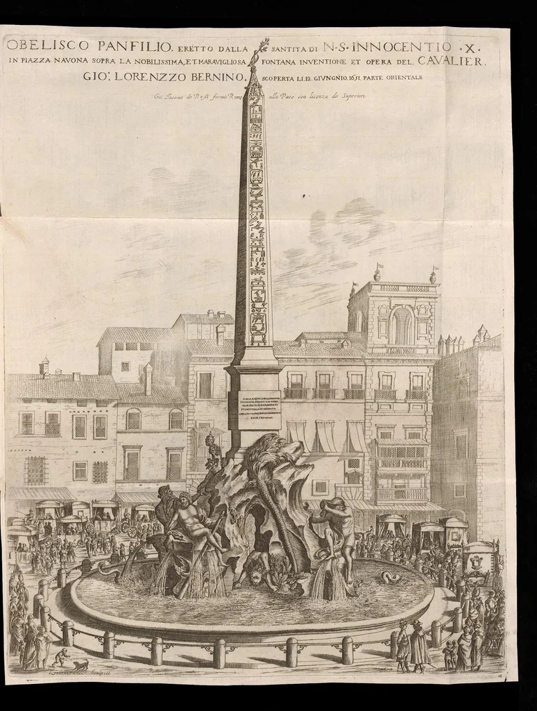 An illustration from Nova racolta degl'obelischi et colonne antiche, dellalma Citta di Roma con le sve dichiaratione, 1655, leaf 6