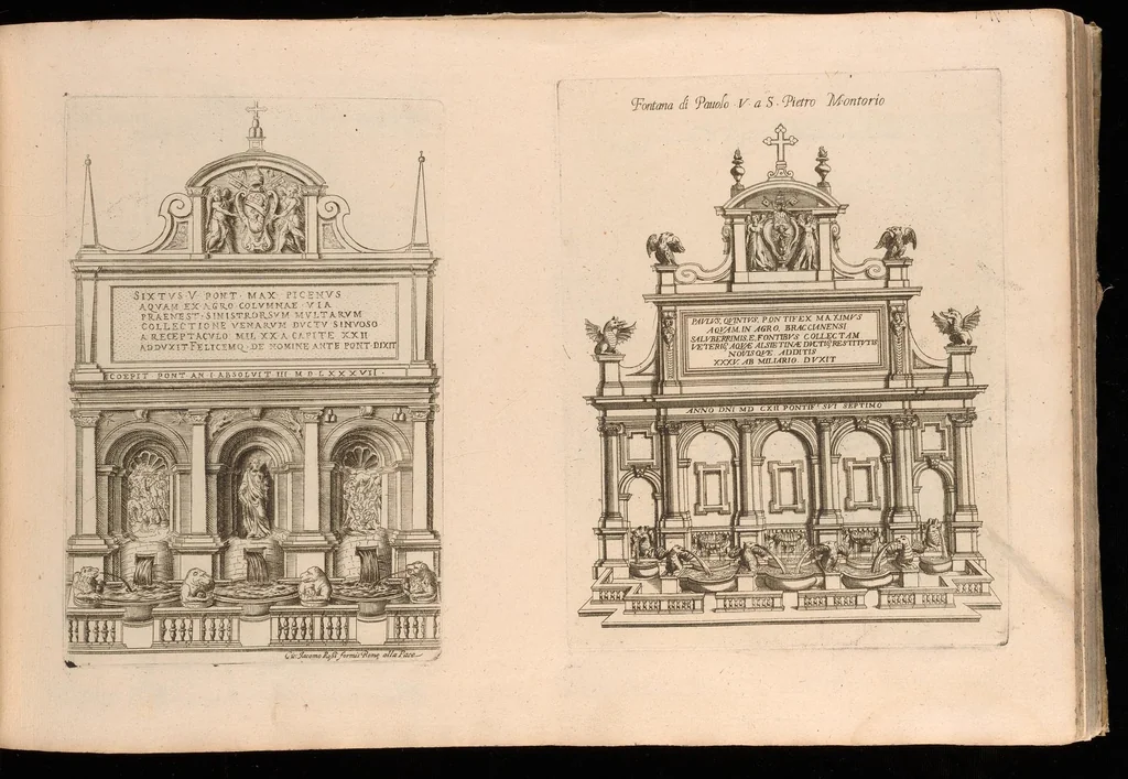 An illustration from Nvova racolta di fontane che si vedano nel alma citta di Roma, Tivoli e Frascati, 1678, leaf 10