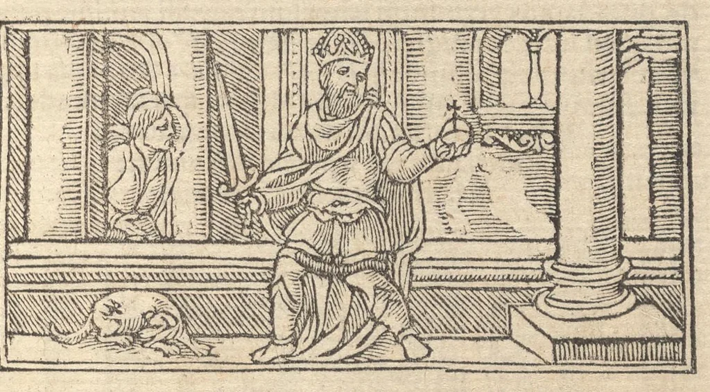 An illustration from Le promptuaire des conciles de leglise catholique, auec les scismes & la differe[n]ce diceulx, 1533, leaf 10
