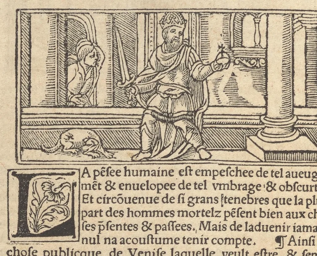 An illustration from Le promptuaire des conciles de leglise catholique, auec les scismes & la differe[n]ce diceulx, 1533, leaf 11