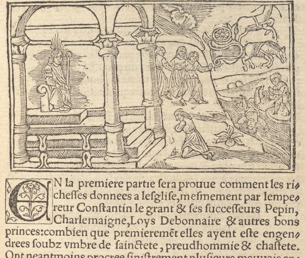 An illustration from Le promptuaire des conciles de leglise catholique, auec les scismes & la differe[n]ce diceulx, 1533, leaf 18
