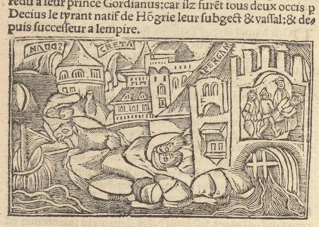 An illustration from Le promptuaire des conciles de leglise catholique, auec les scismes & la differe[n]ce diceulx, 1533, leaf 23