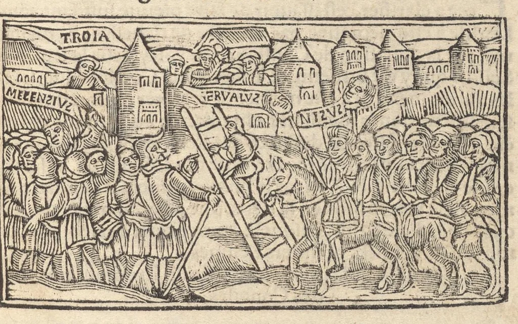 An illustration from Le promptuaire des conciles de leglise catholique, auec les scismes & la differe[n]ce diceulx, 1533, leaf 44