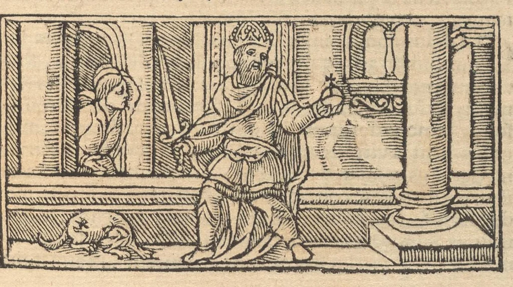 An illustration from Le promptuaire des conciles de leglise catholique, auec les scismes & la differe[n]ce diceulx, 1533, leaf 94