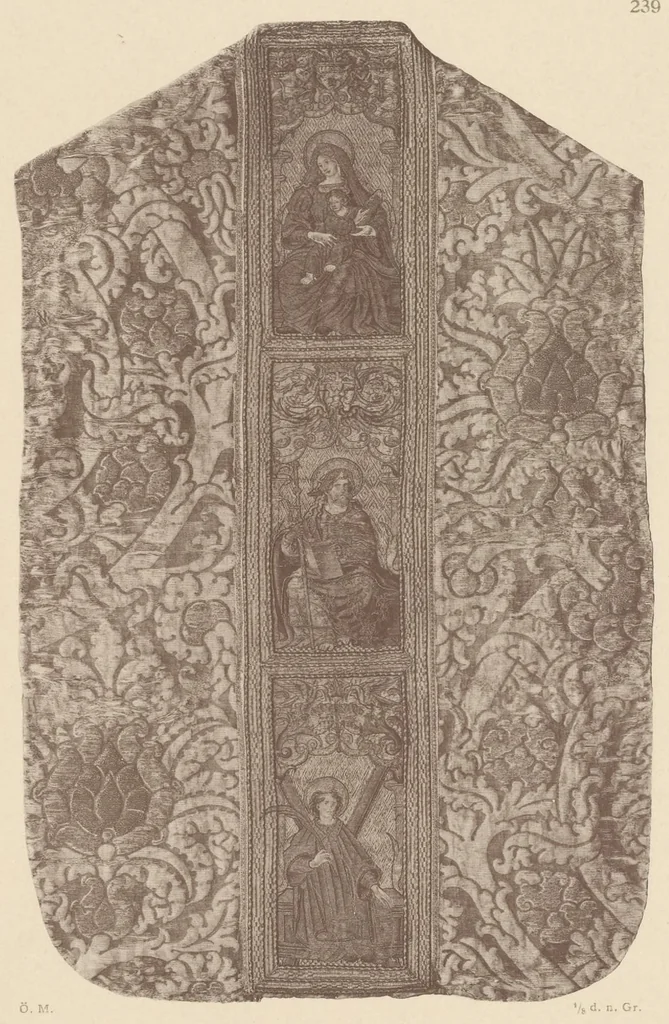 An illustration from Künstlerische entwicklung der weberei und stickerei innerhalb des europäischen kulturkreises von der spätantiken zeit bis zum beginne des XIX. jahrhundertes : mit ausschluss der volkskunst, 1904, leaf 162