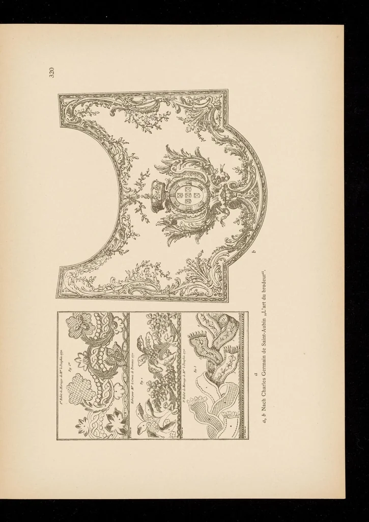An illustration from Künstlerische entwicklung der weberei und stickerei innerhalb des europäischen kulturkreises von der spätantiken zeit bis zum beginne des XIX. jahrhundertes : mit ausschluss der volkskunst, 1904, leaf 324