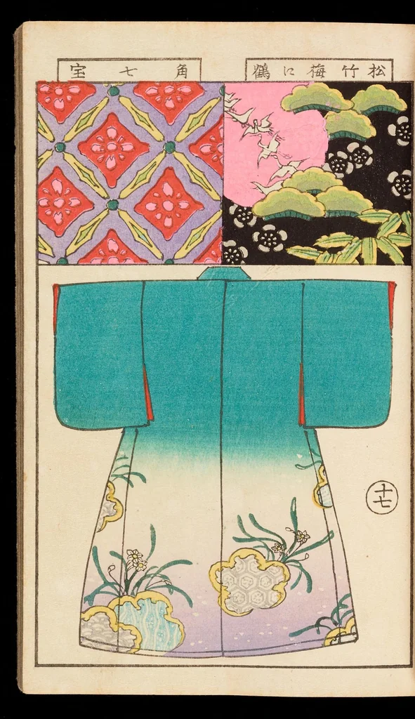 An illustration from Moyō bijutsu benran, 1893, leaf 20