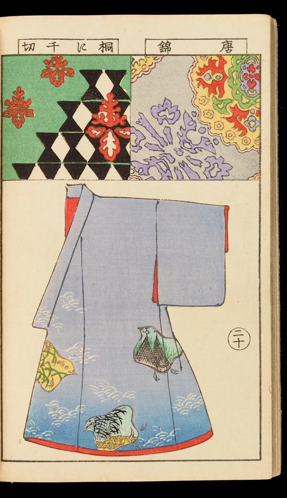 An illustration from Moyō bijutsu benran, 1893, leaf 23