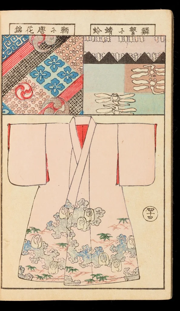 An illustration from Moyō bijutsu benran, 1893, leaf 47