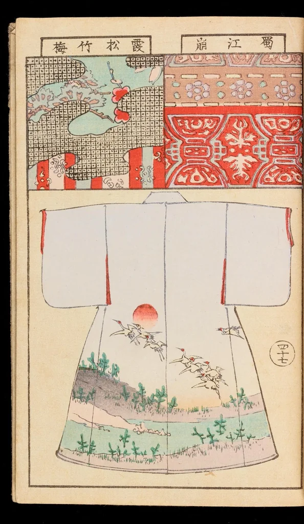 An illustration from Moyō bijutsu benran, 1893, leaf 50