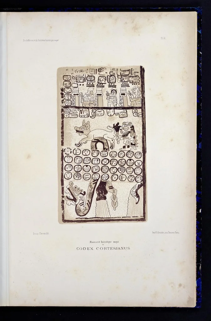 An illustration from Essai sur le déchiffrement de l'écriture hiératique de l'Amérique Centrale, 1876, leaf 92
