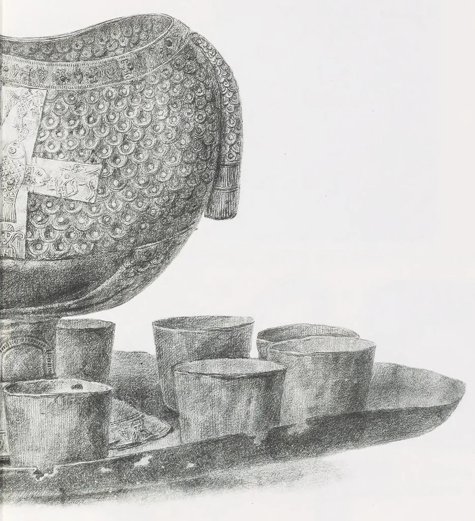 An illustration from Commenti sopra suppellettili sacre di argento ed oro appartenute ai primissimi secoli della chiesa : pubblicati gia il 1o gennaio 1888 pel faustissimo giorno del sacerdotale giubileo di papa Leone XIII e dedicati ai cultori di archeologia cristiana, 1890, leaf 54