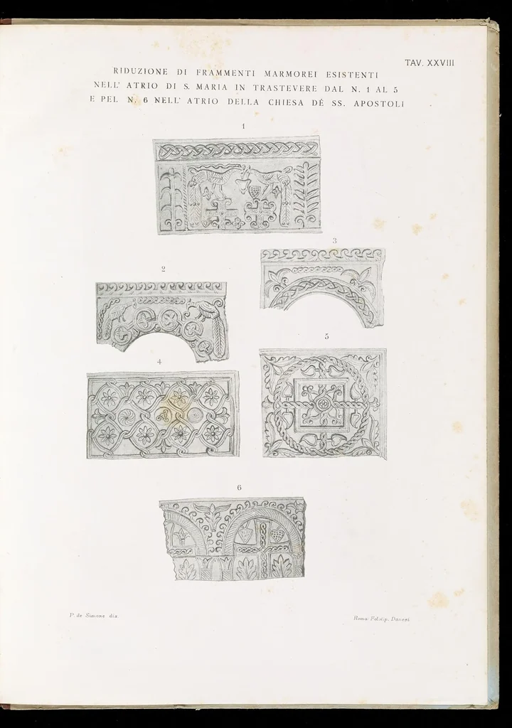 An illustration from Commenti sopra suppellettili sacre di argento ed oro appartenute ai primissimi secoli della chiesa : pubblicati gia il 1o gennaio 1888 pel faustissimo giorno del sacerdotale giubileo di papa Leone XIII e dedicati ai cultori di archeologia cristiana, 1890, leaf 62