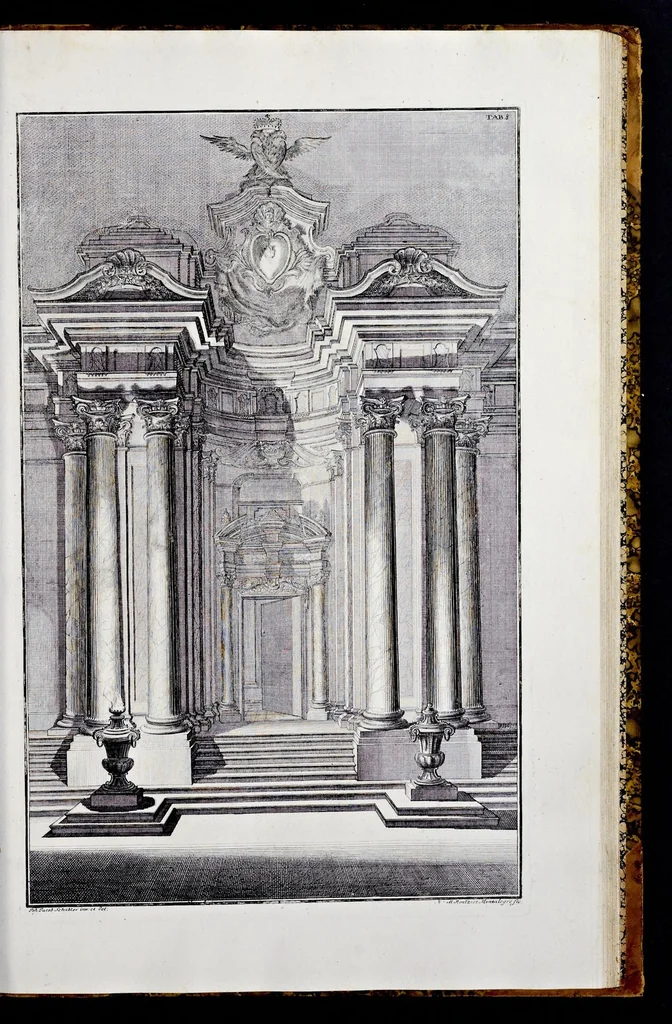 An illustration from Perspectiva pes picturae, das ist, Kurtze und leichte Verfassung der practicabelsten Regul, zur perspectivischen Zeichnüngs-Künst ..., 1719, leaf 50