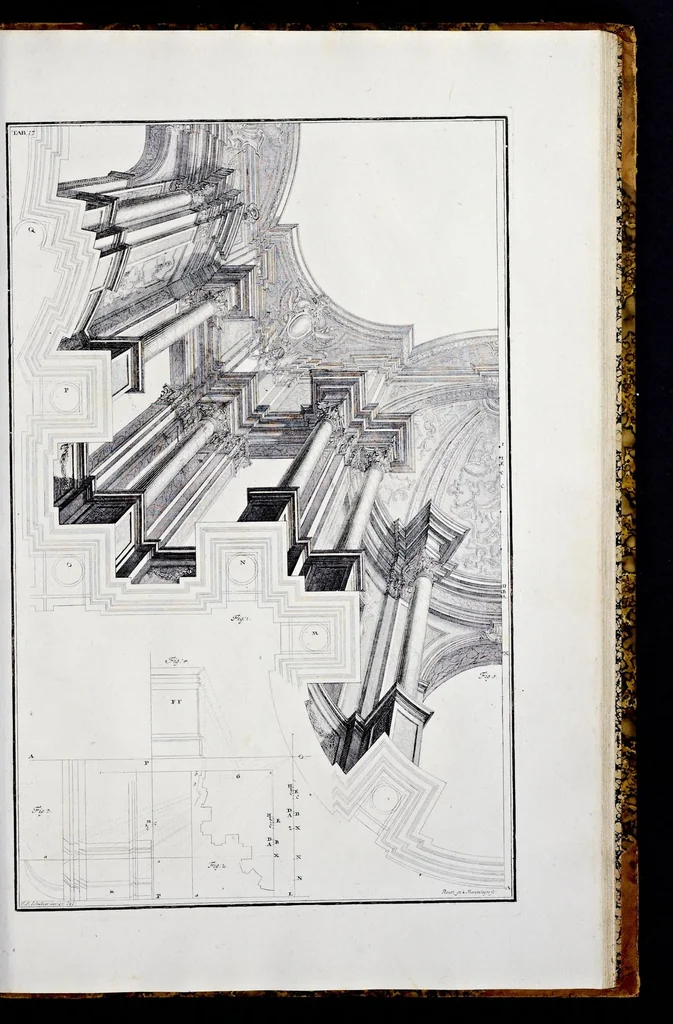 An illustration from Perspectiva pes picturae, das ist, Kurtze und leichte Verfassung der practicabelsten Regul, zur perspectivischen Zeichnüngs-Künst ..., 1719, leaf 82