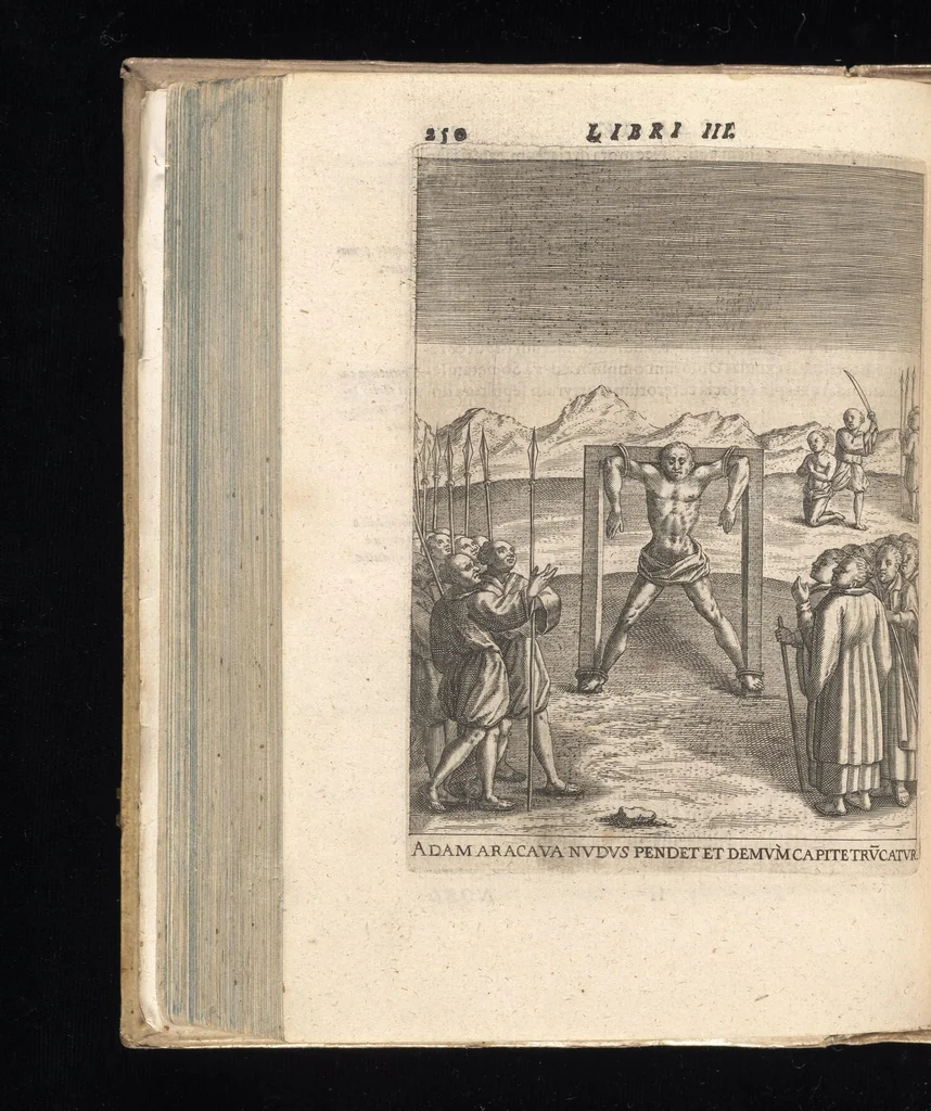 An illustration from De Christianis apud Iaponios Triumphis, siue, De grauissima ibidem contra Christi fidem persecutione exorta anno MDCXII usq[ue] ad annum MDCXX. libri quinq[ue] : in annos totidem summa cum fide ex annuis Societatis Iesu litteris continua historiae serie distributi, 1623, leaf 271