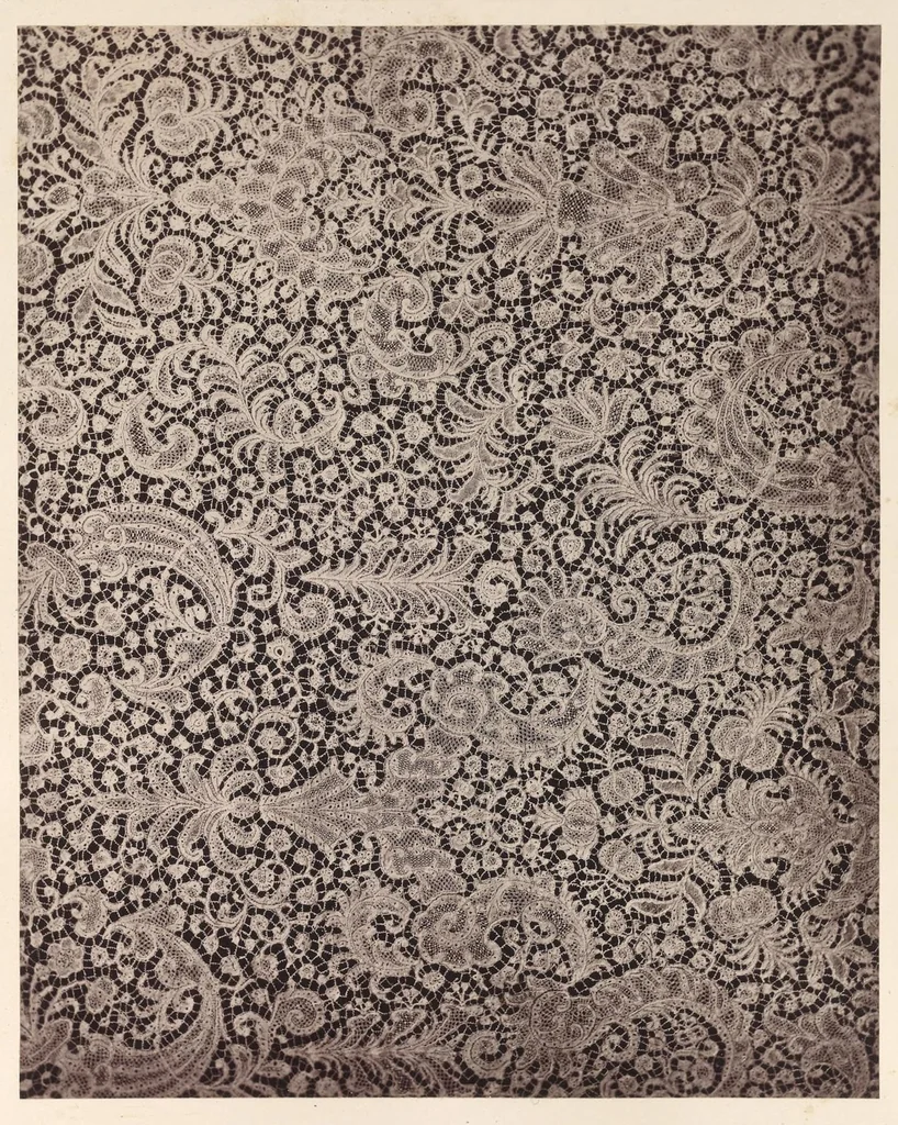 An illustration from Ancient needlepoint and pillow lace : with notes on the history of lace-making and descriptions of thirty examples, 1875, leaf 102