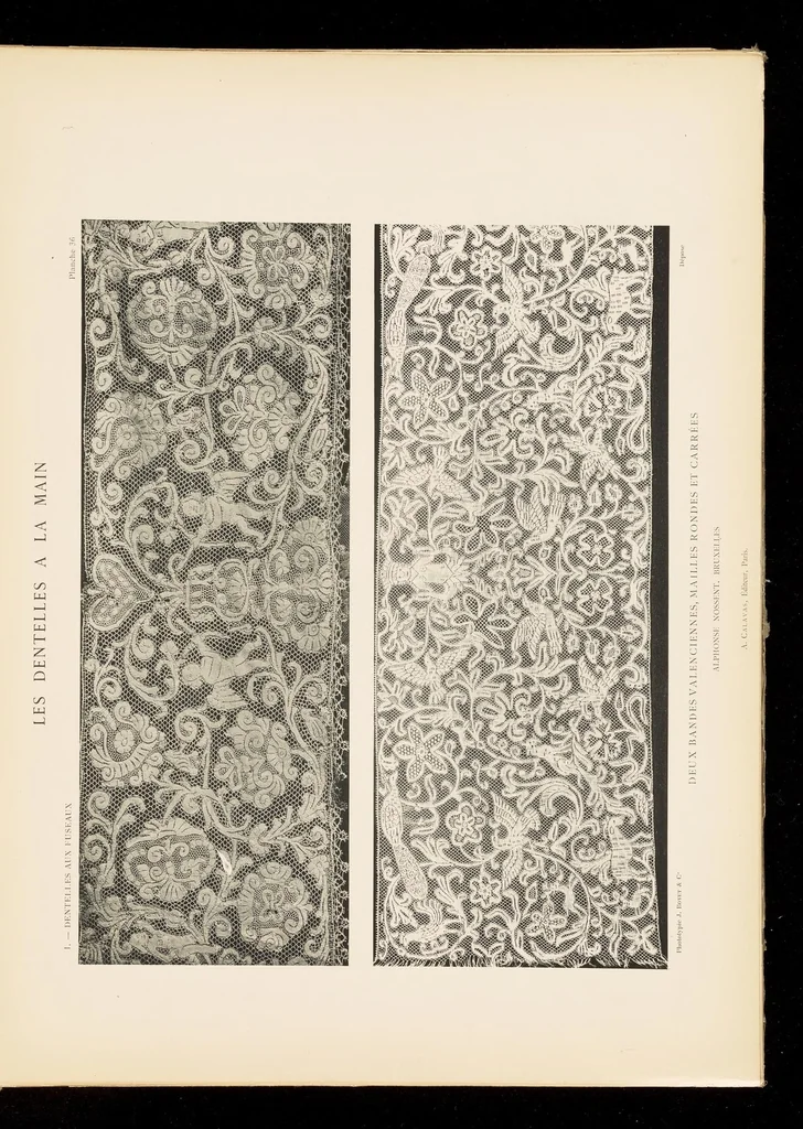 An illustration from Les dentelles à la main: dentelles aux fuseaux--dentelles à l'aiguille--dentelles à points mélangés; 135 planches, accompagnées de légendes et précédées de descriptions détaillées des différents points, 1906, leaf 150