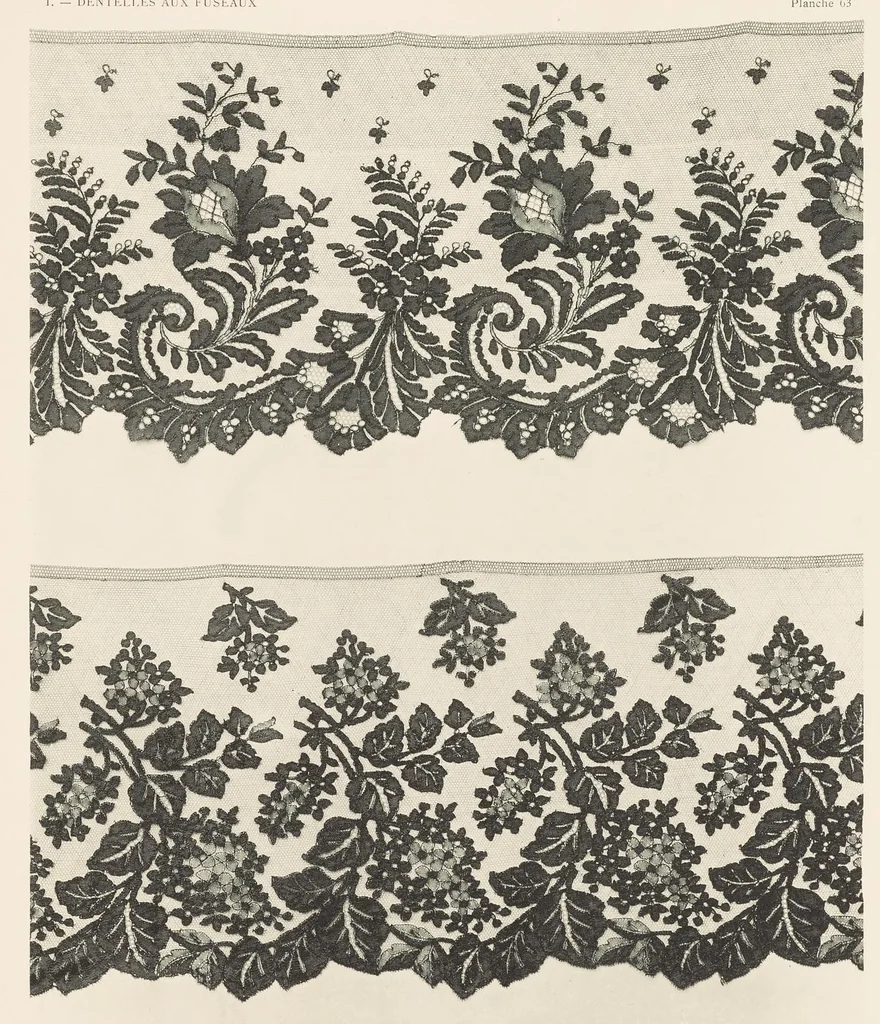 An illustration from Les dentelles à la main: dentelles aux fuseaux--dentelles à l'aiguille--dentelles à points mélangés; 135 planches, accompagnées de légendes et précédées de descriptions détaillées des différents points, 1906, leaf 180