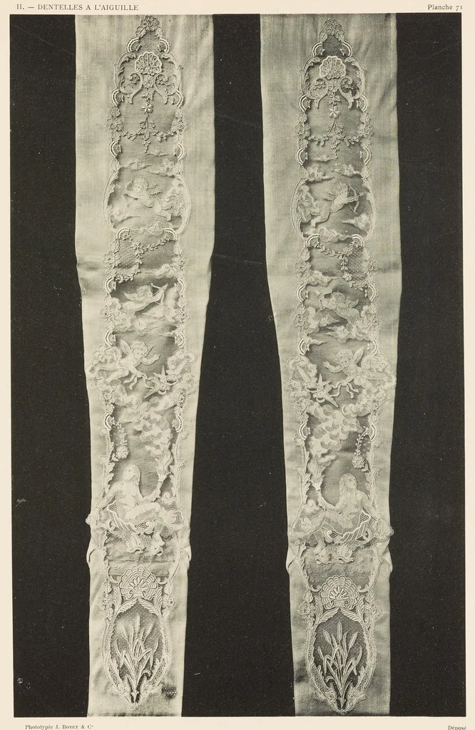An illustration from Les dentelles à la main: dentelles aux fuseaux--dentelles à l'aiguille--dentelles à points mélangés; 135 planches, accompagnées de légendes et précédées de descriptions détaillées des différents points, 1906, leaf 196