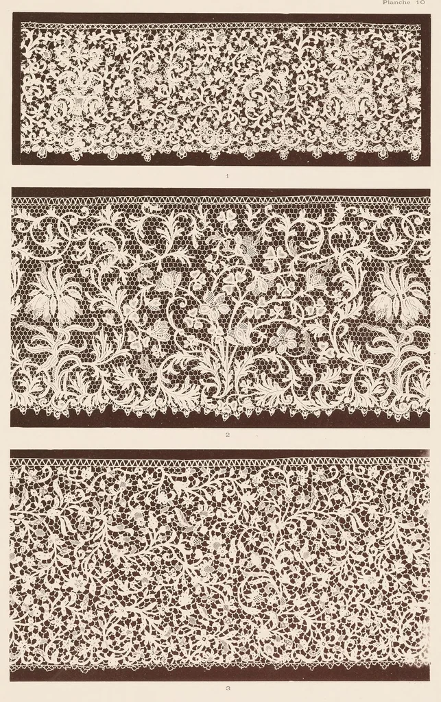 An illustration from Dentelles, guipures, broderies ajourées, 1904, leaf 24