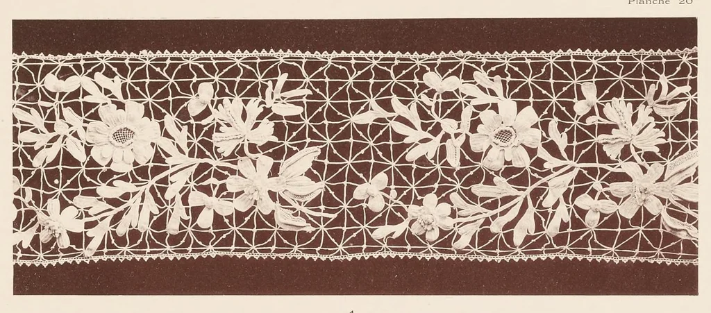 An illustration from Dentelles, guipures, broderies ajourées, 1904, leaf 44