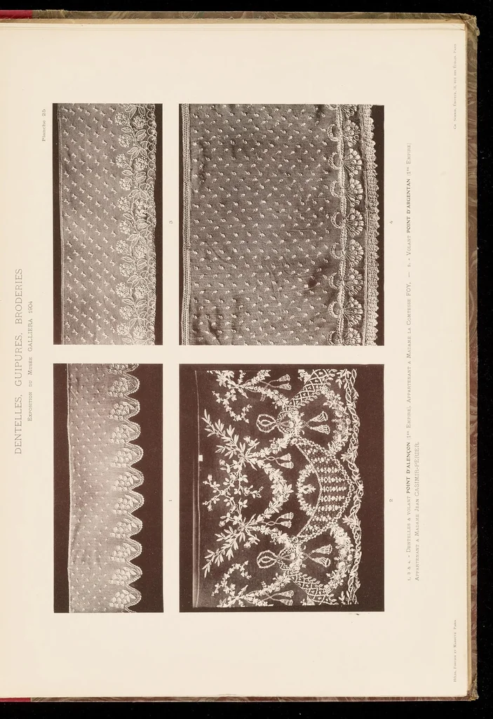 An illustration from Dentelles, guipures, broderies ajourées, 1904, leaf 54