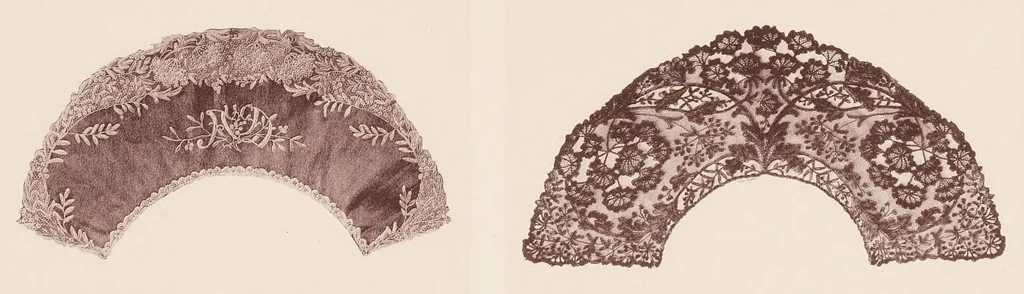 An illustration from Dentelles, guipures, broderies ajourées, 1904, leaf 6