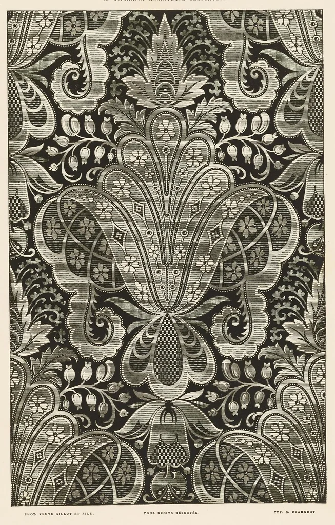 An illustration from Les tissvs anciens : reconstitués a l'aide du costume des miniatures et de documents inédits, 1878, leaf 54