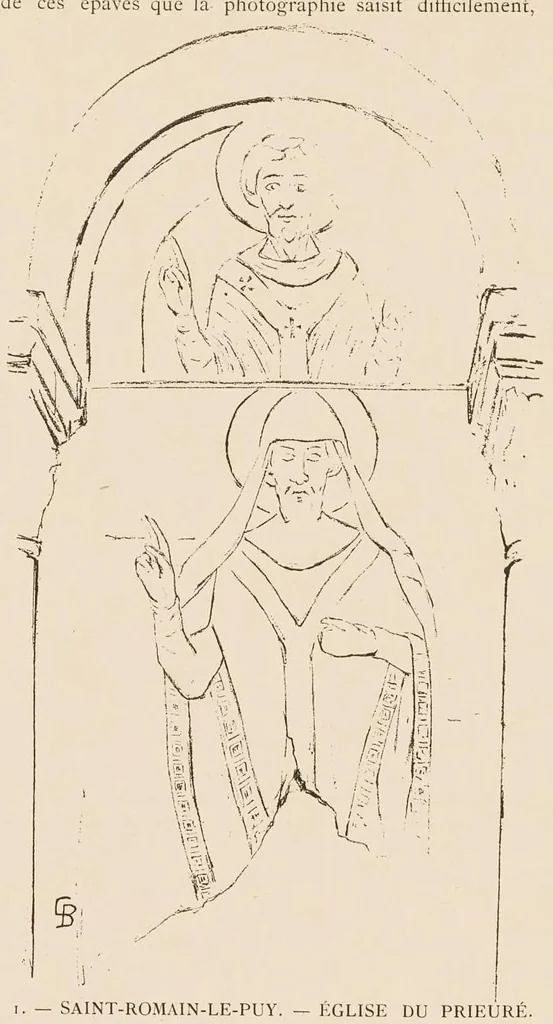 An illustration from Les peintures murales du Moyen Age & de la Renaissance en Forez, 1900, leaf 28