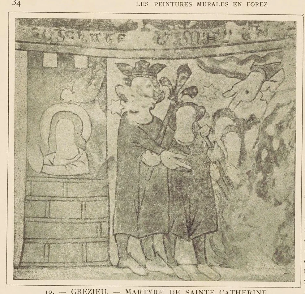 An illustration from Les peintures murales du Moyen Age & de la Renaissance en Forez, 1900, leaf 39
