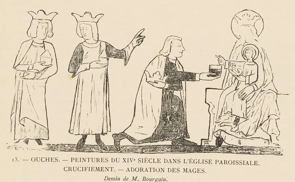An illustration from Les peintures murales du Moyen Age & de la Renaissance en Forez, 1900, leaf 46