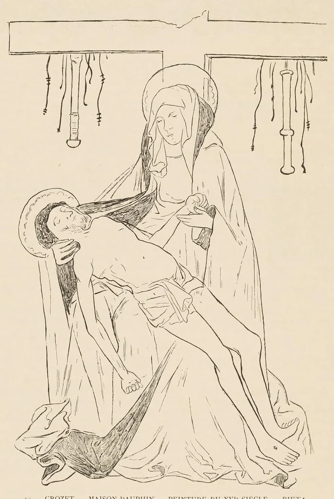 An illustration from Les peintures murales du Moyen Age & de la Renaissance en Forez, 1900, leaf 61