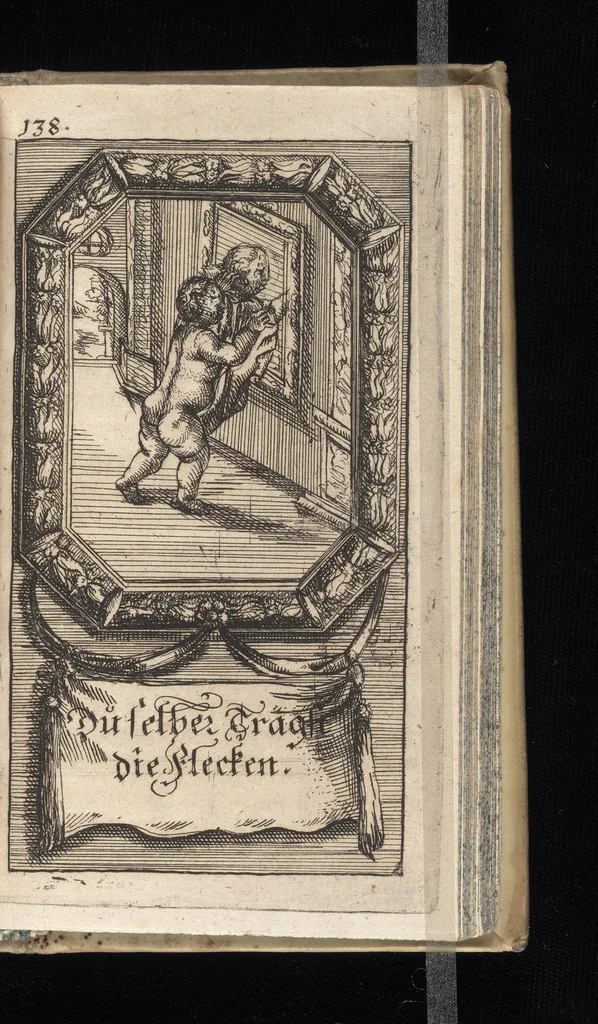 An illustration from Vernünfftige Gemühts-Beruhigung, oder, Kurze Lehr-Sätze wie die Begierden bey allen Begebenheiten vernünfftig und wol zu regieren, und die wahre Zufriedenheit zu befördern, 1684, leaf 186