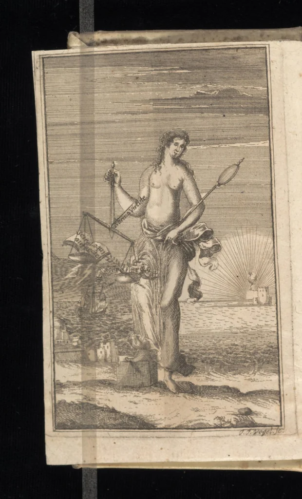 An illustration from Andreae Maximiliani Fredro Castellani-Leopoliensis Staats- und Sitten-Lehren : sam[m]t einer wesentlichen Abbildung der unterschiedlichen Gemühts-Beschaffenheiten, 1684, leaf 5