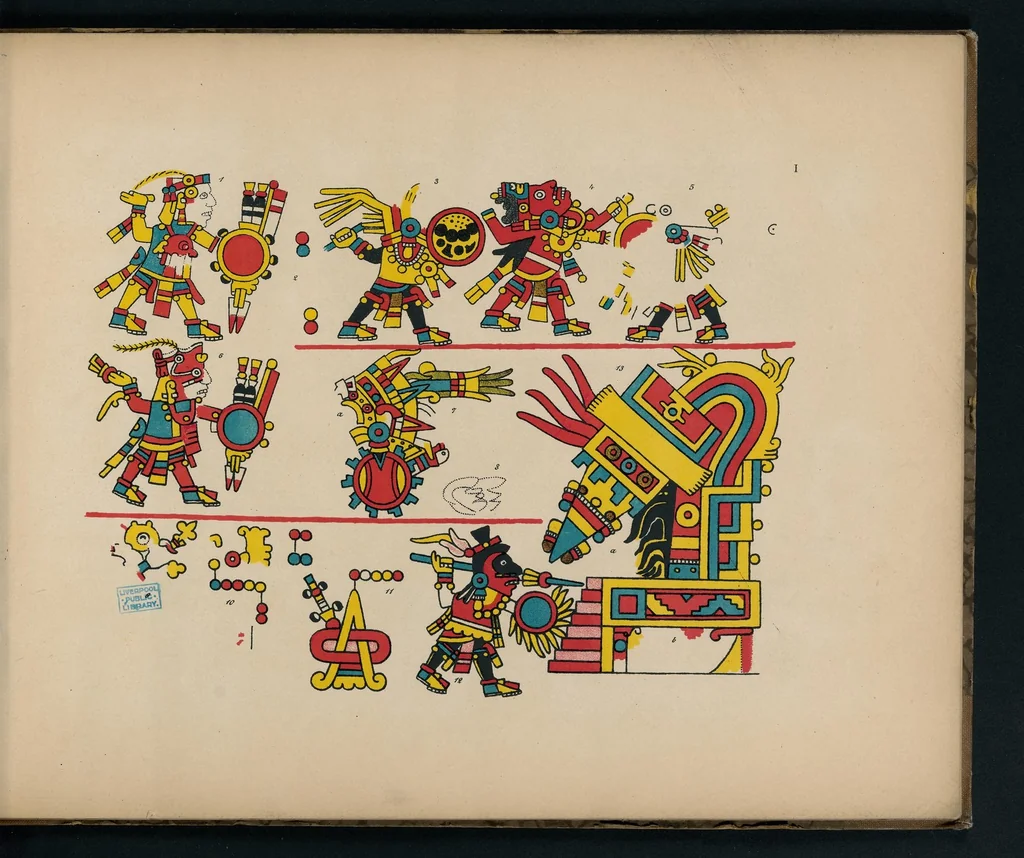 An illustration from Antiquités mexicaines. Ier fascicule, Le manuscrit du cacique, 1891, leaf 16