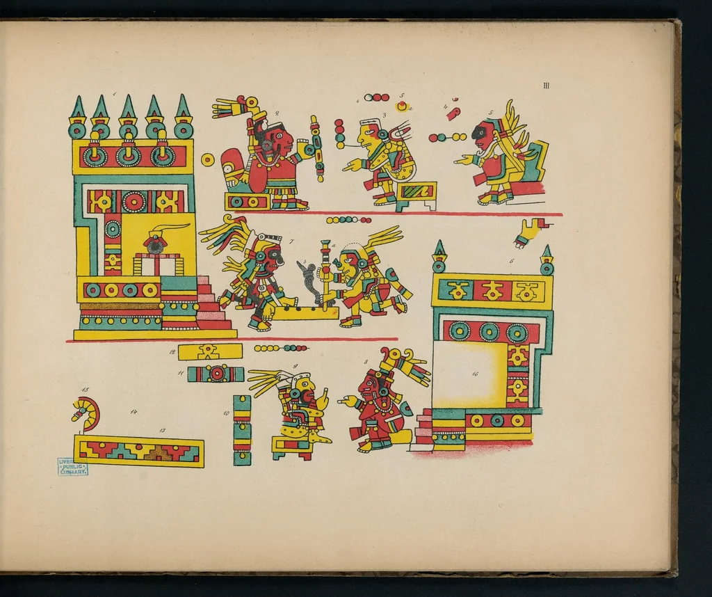 An illustration from Antiquités mexicaines. Ier fascicule, Le manuscrit du cacique, 1891, leaf 20