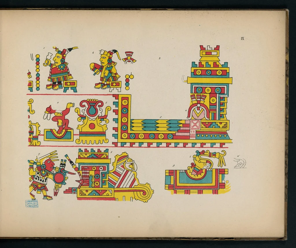 An illustration from Antiquités mexicaines. Ier fascicule, Le manuscrit du cacique, 1891, leaf 30