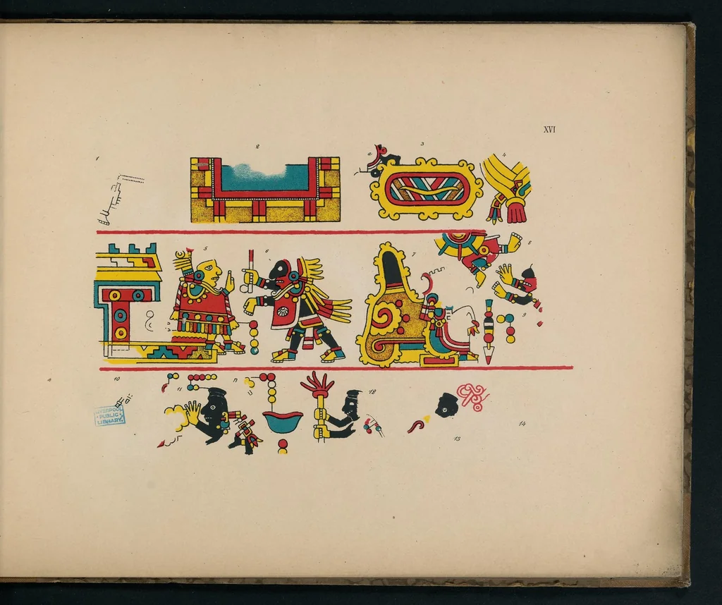 An illustration from Antiquités mexicaines. Ier fascicule, Le manuscrit du cacique, 1891, leaf 44
