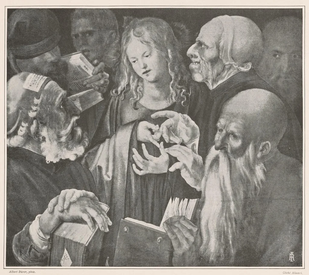 An illustration from Les saints évangiles : illustrations d'apres les maitres des XIVe, XVe, & XVIe siècles, 1899, leaf 143