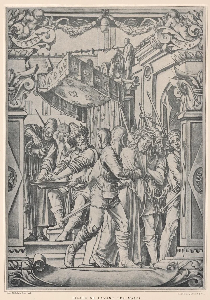 An illustration from Les saints évangiles : illustrations d'apres les maitres des XIVe, XVe, & XVIe siècles, 1899, leaf 180