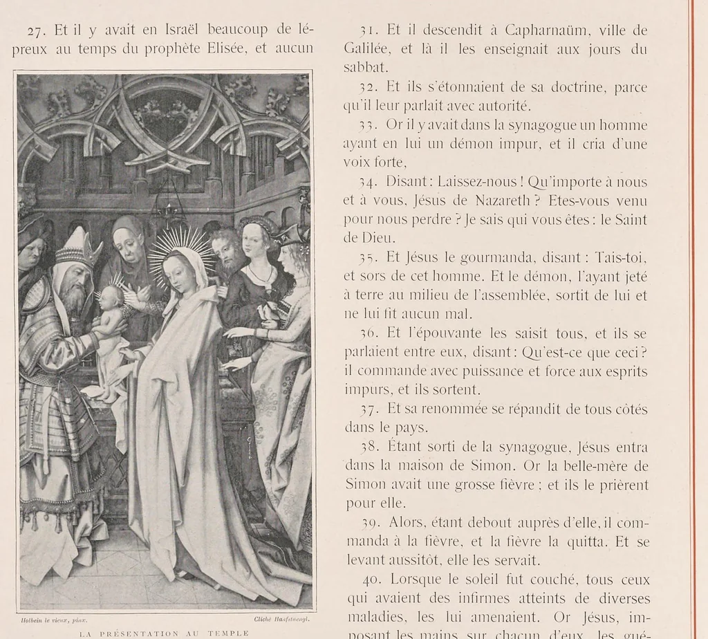 An illustration from Les saints évangiles : illustrations d'apres les maitres des XIVe, XVe, & XVIe siècles, 1899, leaf 27
