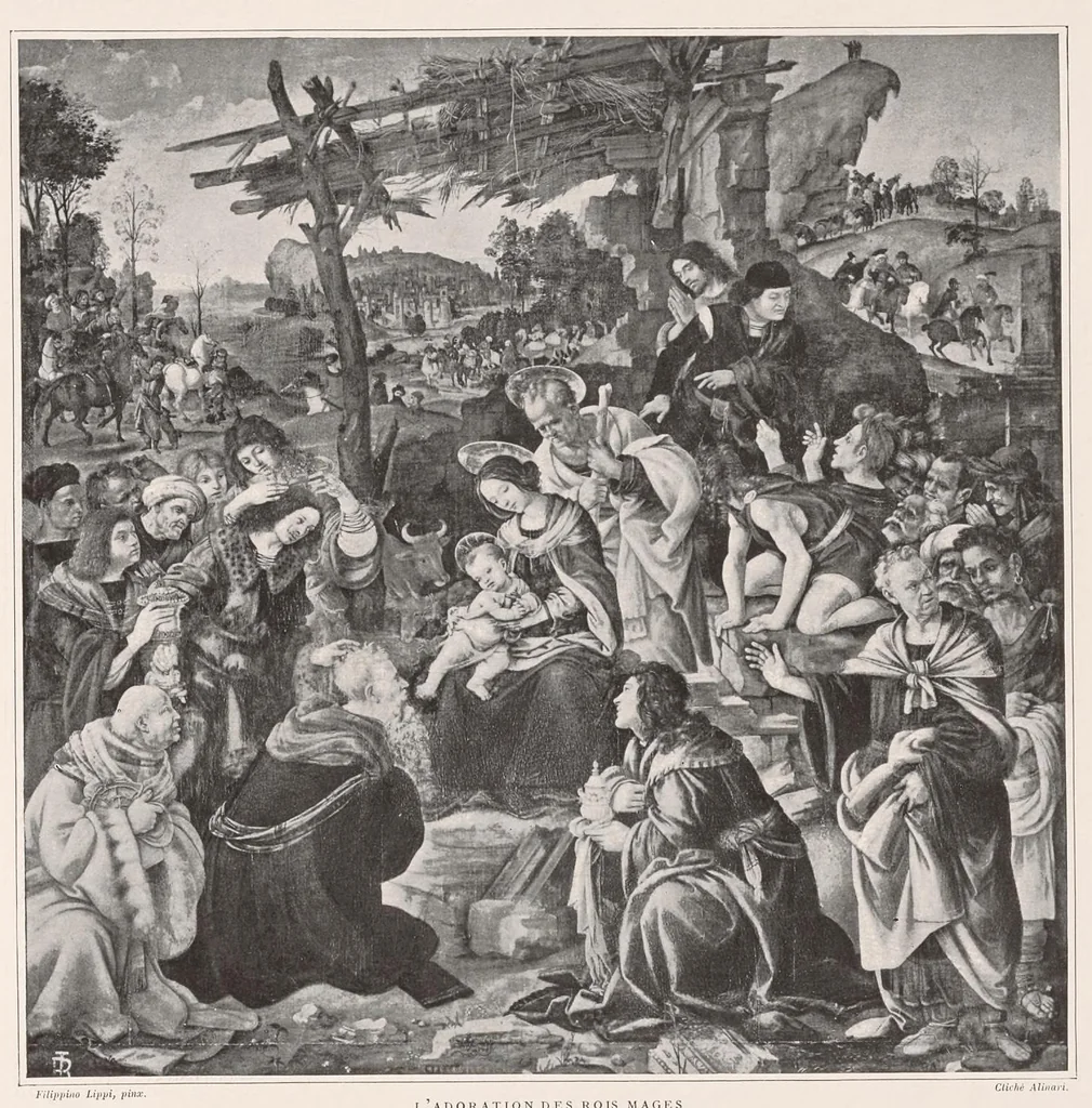 An illustration from Les saints évangiles : illustrations d'apres les maitres des XIVe, XVe, & XVIe siècles, 1899, leaf 34